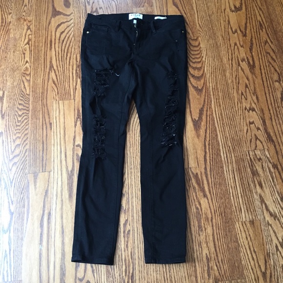 FRAME Skinny de Jeanne Film Noir Jeans 28 - Picture 5 of 6